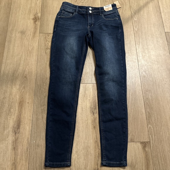 Mudd Girls Double Button Super Skinny Jegging Dark Denim Stretch Size 16 NEW - Picture 5 of 9